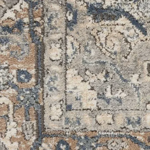 Gray and Ivory Nadia Medallion Area Rug, 2x4