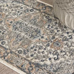 Gray and Ivory Nadia Medallion Area Rug, 2x4