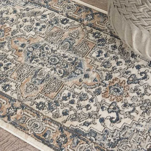 Gray and Ivory Nadia Medallion Area Rug, 2x4