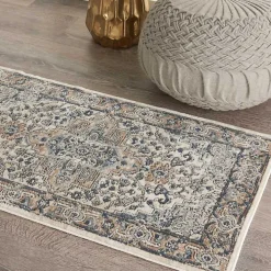 Gray and Ivory Nadia Medallion Area Rug, 2x4