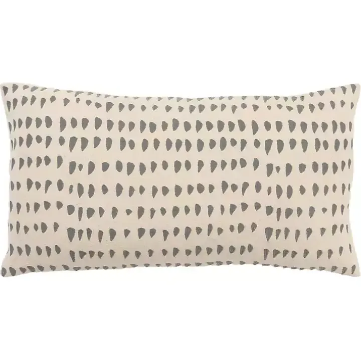Gray and Natural Animal Patterned Lumbar Pillow