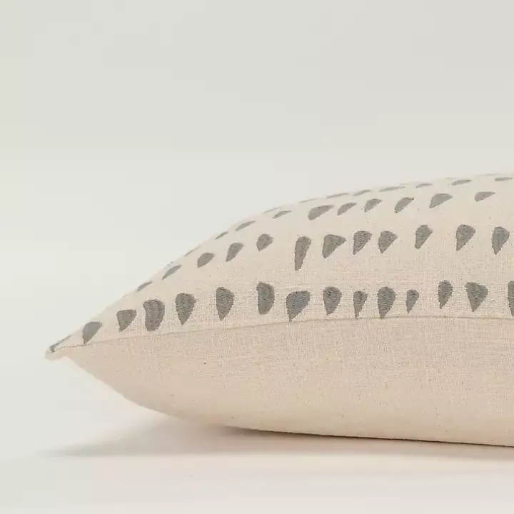 Gray and Natural Animal Patterned Lumbar Pillow