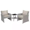 Gray and Tan 3-pc. Wicker Chat Set