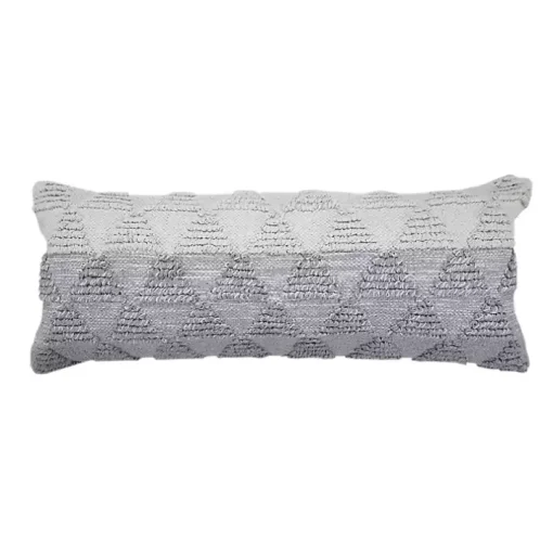 Gray and White Gradient Diamonds Lumbar Pillow