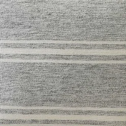 Gray and White Triple Stripe Outdoor Pillow