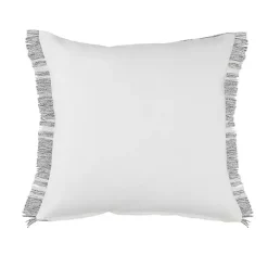 Gray and White Triple Stripe Outdoor Pillow