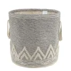 Gray and White Tuft Peaks Storage Basket