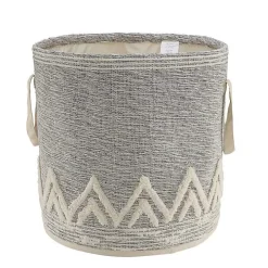 Gray and White Tuft Peaks Storage Basket