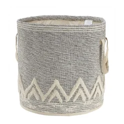 Gray and White Tuft Peaks Storage Basket