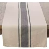 Gray Banded Stripe Table Runner