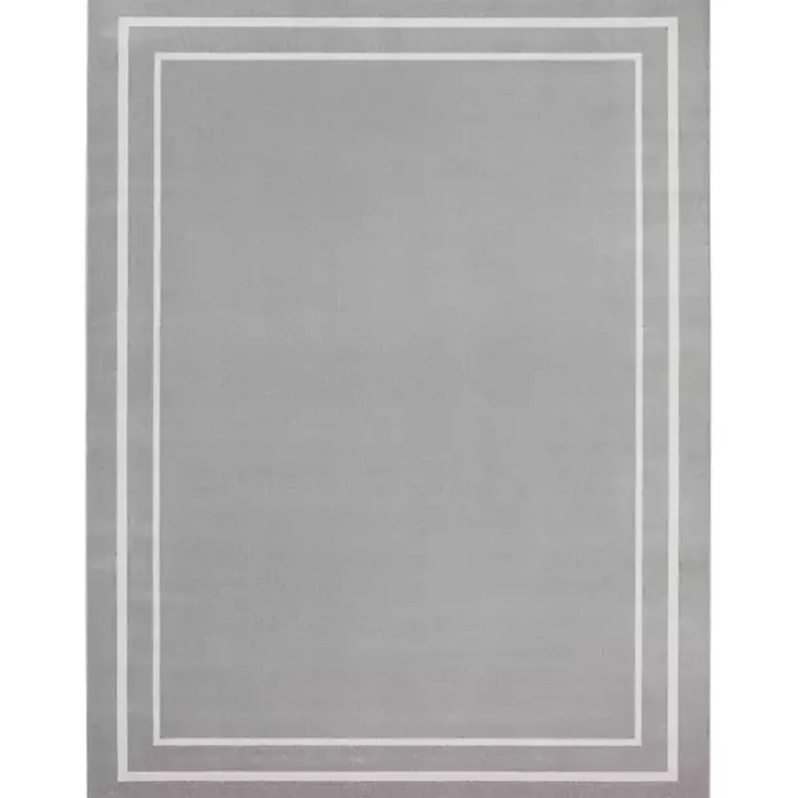 Gray Bordered Indoor/Outdoor Area Rug, 8x10