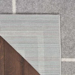 Gray Bordered Indoor/Outdoor Area Rug, 6x9