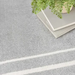 Gray Bordered Indoor/Outdoor Area Rug, 6x9