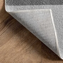 Gray Buffalo Plaid Washable Area Rug, 5x8
