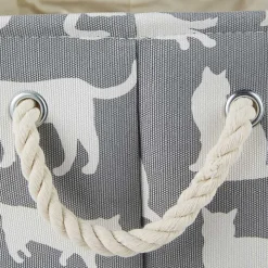 Gray Cats Meow Rectangular Storage Bin, 14 in.