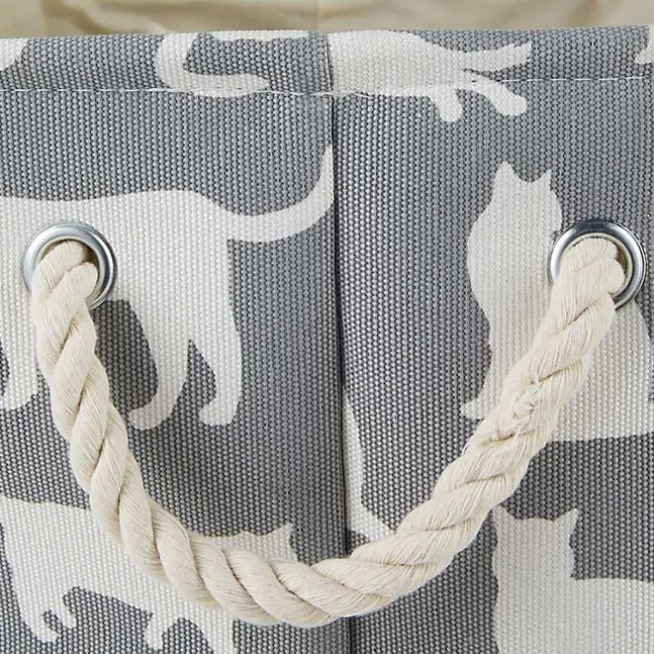 Gray Cats Meow Rectangular Storage Bin, 14 in.