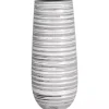 Gray Ceramic Striped Vase