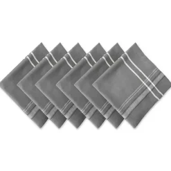Gray Chambray French Stripe Napkins, Set of 6