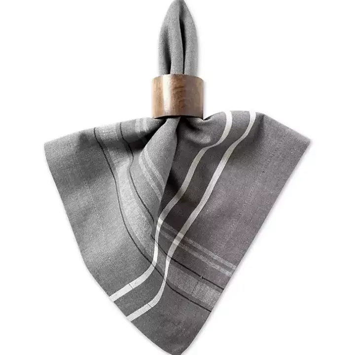 Gray Chambray French Stripe Napkins, Set of 6