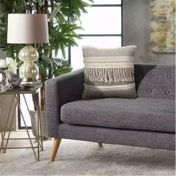 Gray Comfort Fringe Pillow