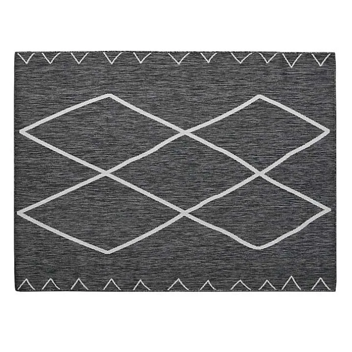 Gray Connected Diamond Outdoor Area Rug, 8x10