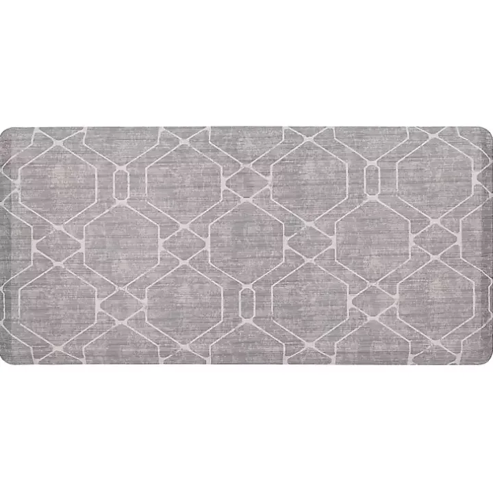 Gray Diamond Cushioned Kitchen Mat