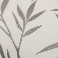 Gray Embroidered Botanical Throw Pillow