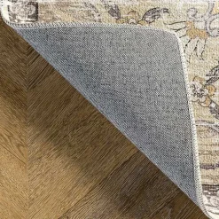 Gray Faded Medallion Washable Area Rug, 5x8