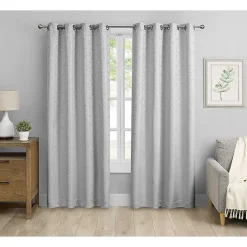 Gray Fans Blackout Curtain Panel Set, 84 in.