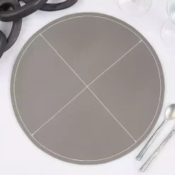 Gray Faux Leather Placemats, Set of 4