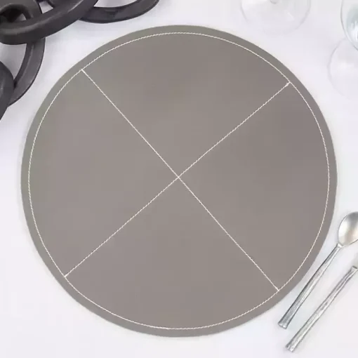 Gray Faux Leather Placemats, Set of 4
