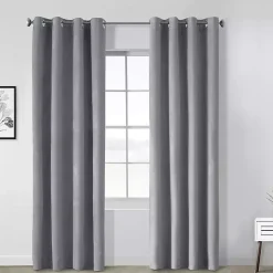 Gray Faux Suede Blackout Curtain Panel, 63 in.