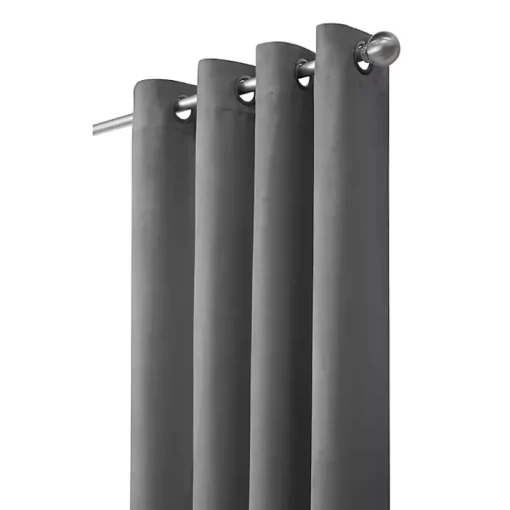 Gray Faux Suede Blackout Curtain Panel, 108 in.