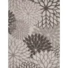 Gray Floral Burst Outdoor Area Rug, 7x10