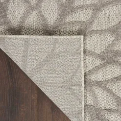 Gray Floral Burst Outdoor Area Rug, 7x10