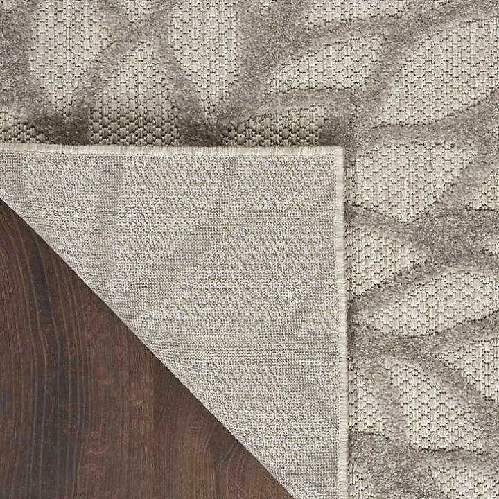 Gray Floral Burst Outdoor Area Rug, 7x10