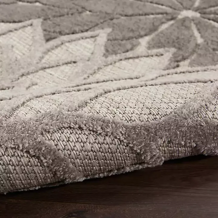 Gray Floral Burst Outdoor Area Rug, 7x10