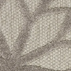 Gray Floral Burst Outdoor Area Rug, 7x10