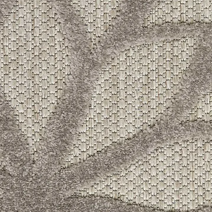 Gray Floral Burst Outdoor Area Rug, 7x10