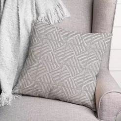 Gray Geometric Indoor/Outdoor Pillow