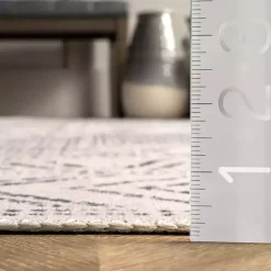 Gray Geometric Medallion Washable Runner