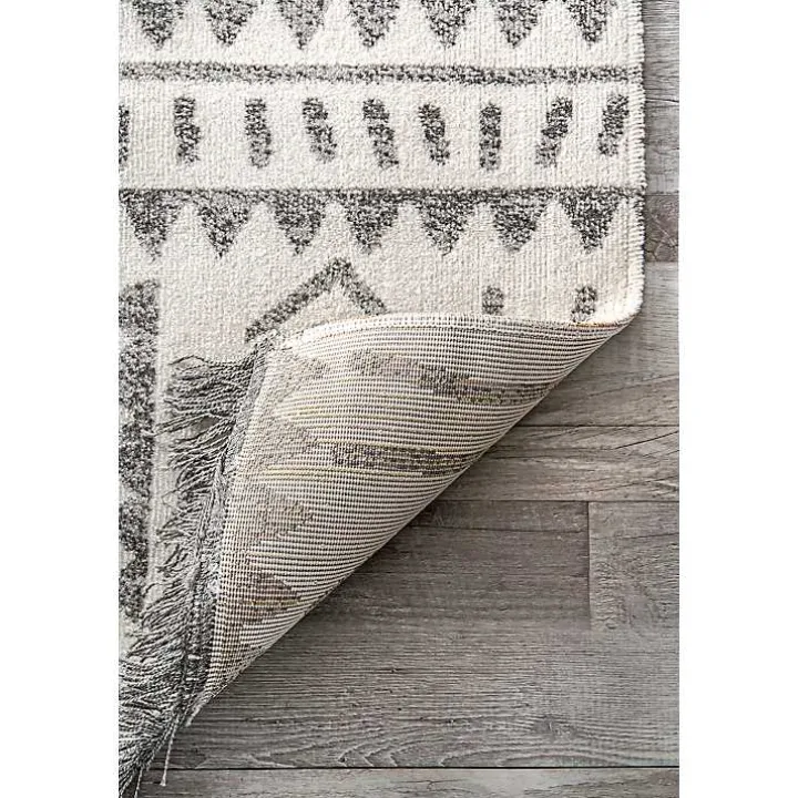 Gray Gretchen Tribal Outdoor Area Rug, 5x8