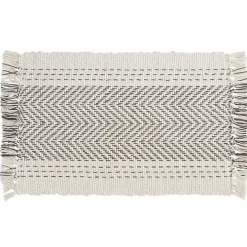 Gray Kantha Stitch Placemats, Set of 4