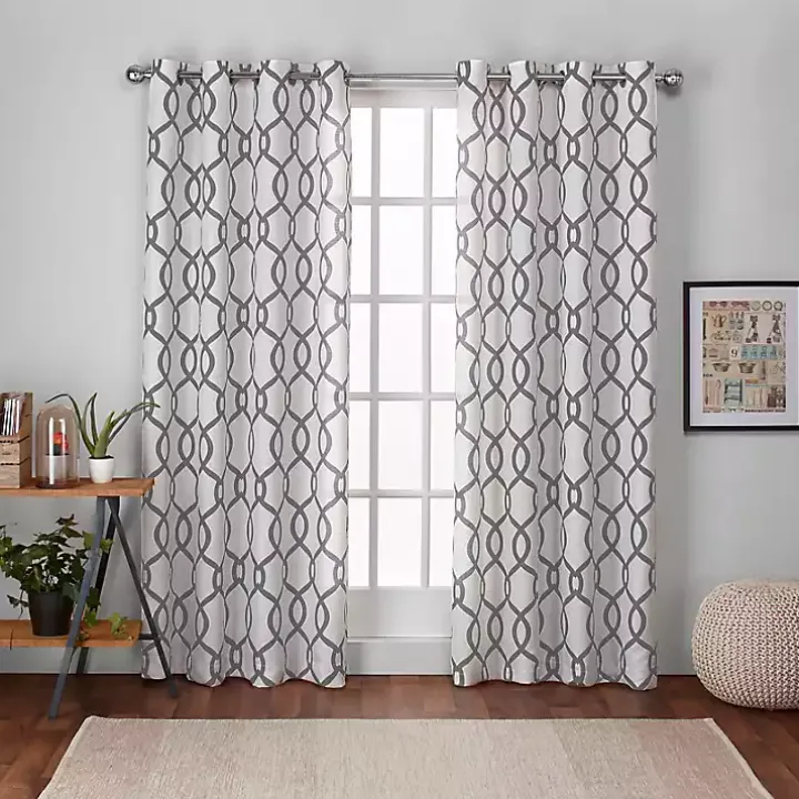 Gray Kenzie Curtain Panel Set, 96 in