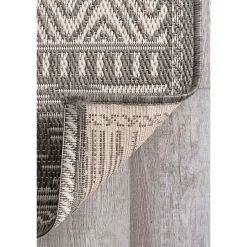 Gray Lana Stripe Outdoor Rug, 7x10