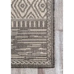 Gray Lana Stripe Outdoor Rug, 7x10