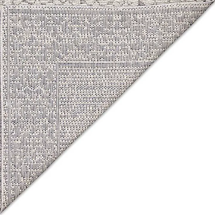 Gray Leopard Border Outdoor Area Rug, 5x7