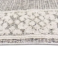 Gray Leopard Border Outdoor Area Rug, 5x7