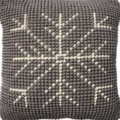 Gray Looped Snowflake Pillow
