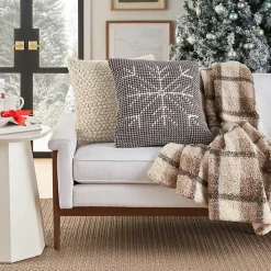 Gray Looped Snowflake Pillow